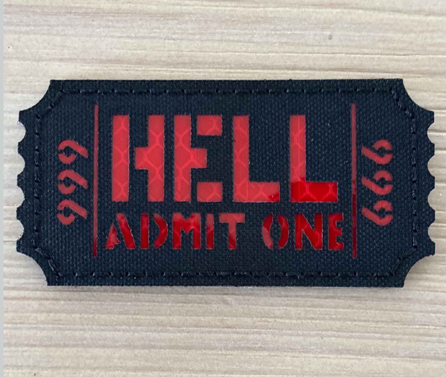 Hell Admit One Patch Velcro
