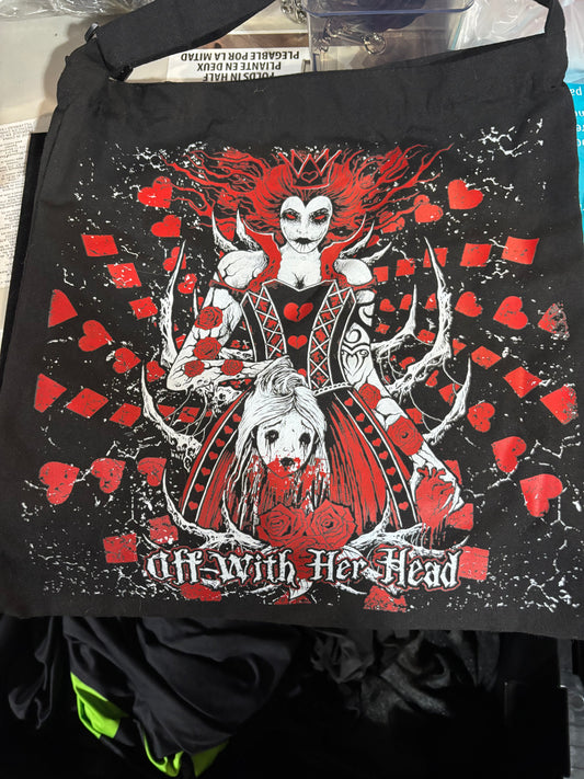 Queen of Hearts Shoulder Sling Zipper Tote Bag