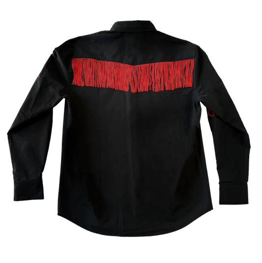 The Y'allternative Collection Baphomet Embroidered Western Tassel Shirt