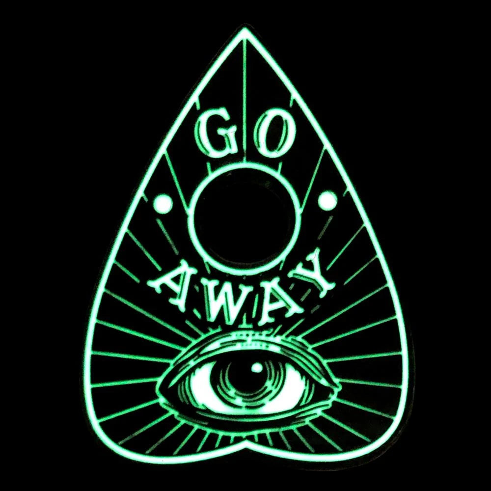 Go Away Planchette Glow Enamel Pin