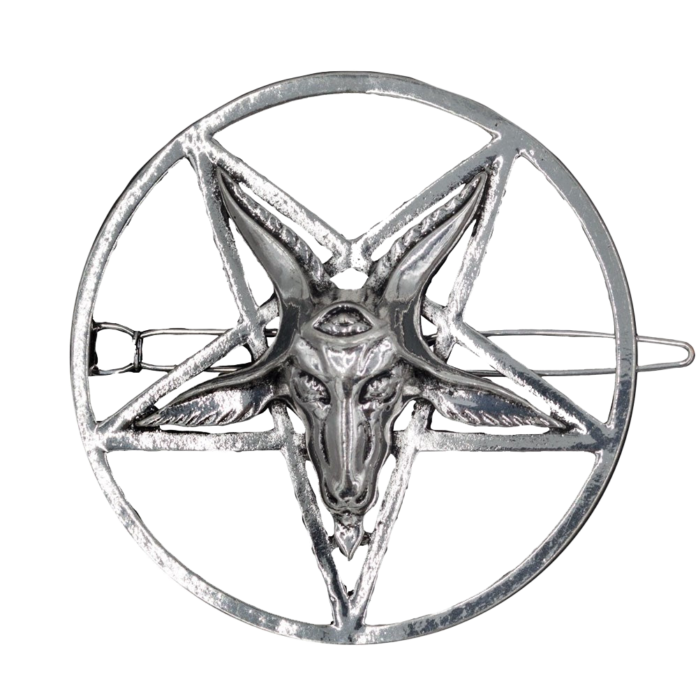 Baphomet Pentagram Circle Hair Clip