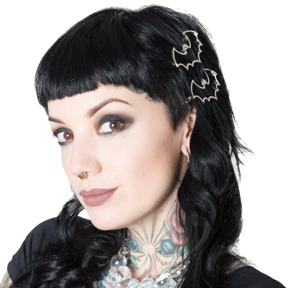 Bat Outline Clips Pair Hair