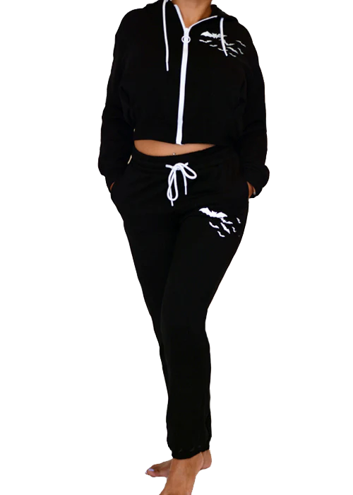 Bat Gang Cropped Zipup Hoodie