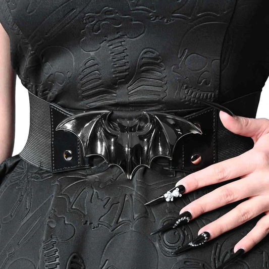 ELASTIC WAIST BELT BLACK BAT