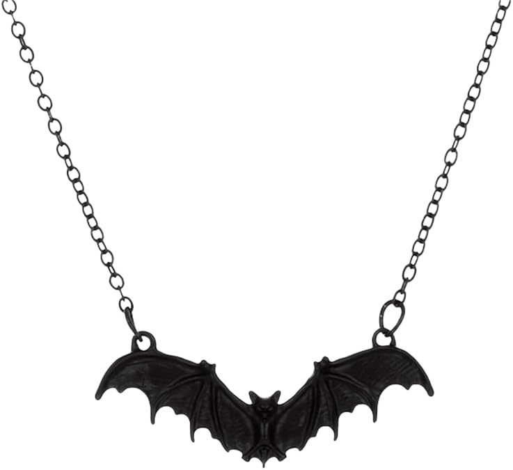 Bat Pendant Necklace Black