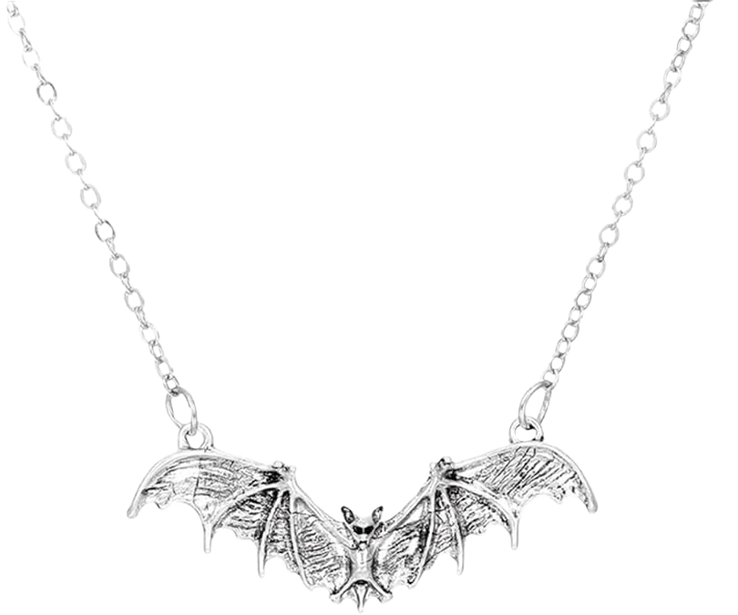 Bat Pendant Necklace Charm Silver