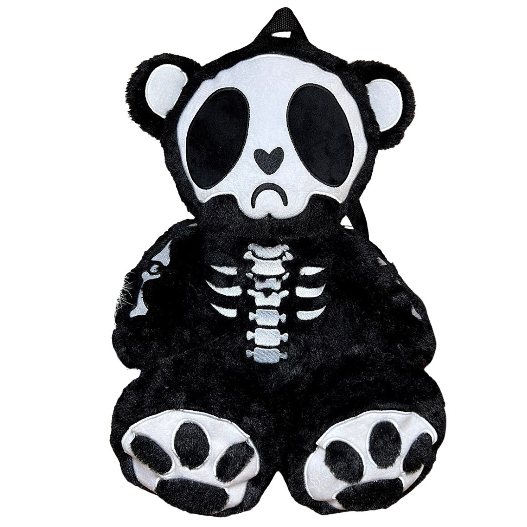 Grumpy Bones Bear Plush Backpack