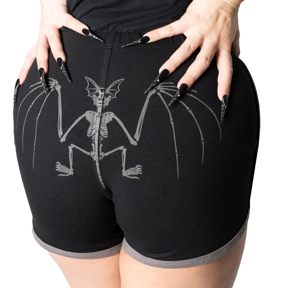 SKELLI BAT WOMENS BOOTY SHORTS