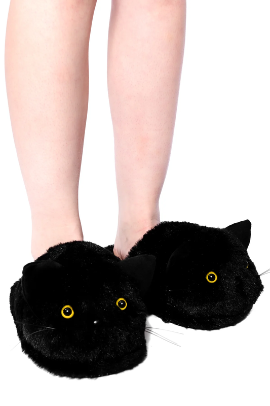 Black Cat Slippers