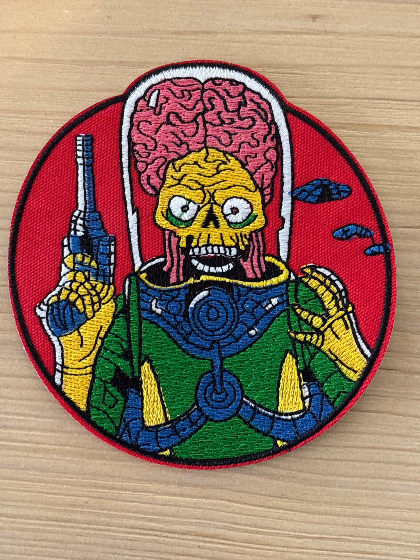 Martian Alien Movie Round Logo Embroidered Iron On Patch