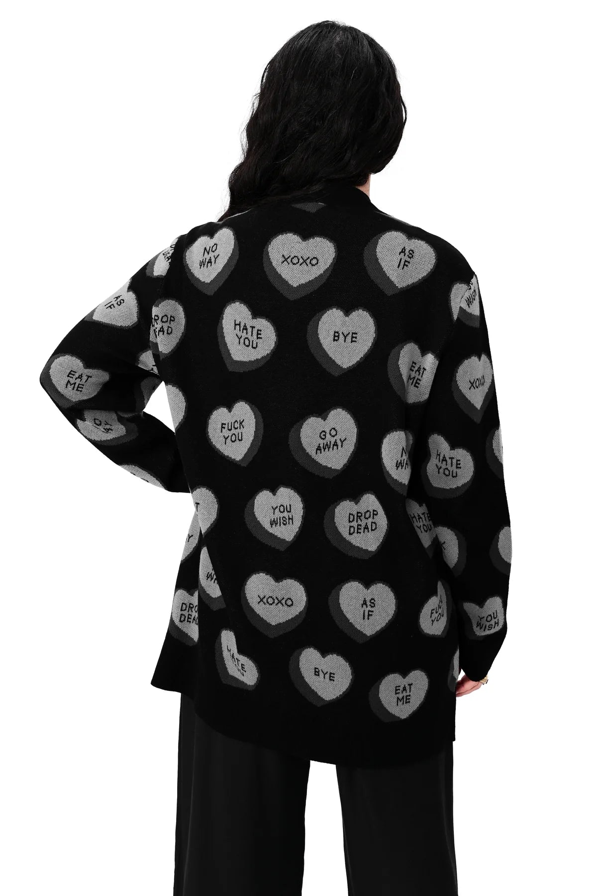 Drop Dead Conversation Hearts Cardigan