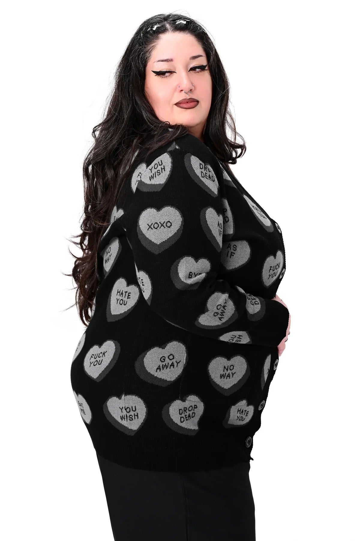 Drop Dead Conversation Hearts Cardigan