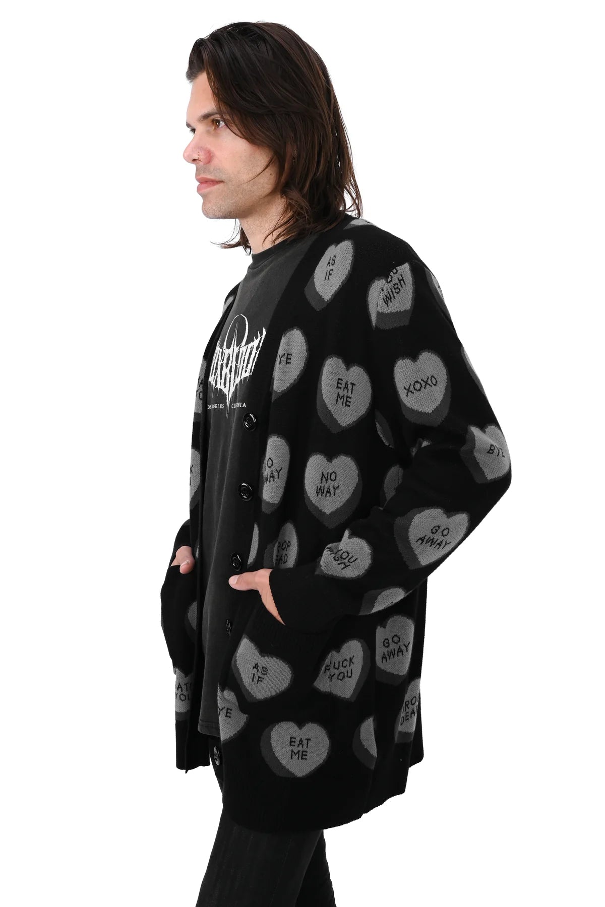 Drop Dead Conversation Hearts Cardigan