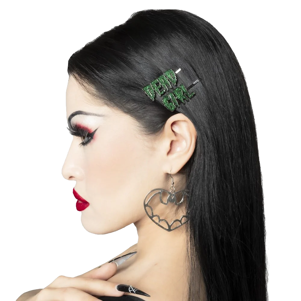 Dead Girl Text Hair Slides