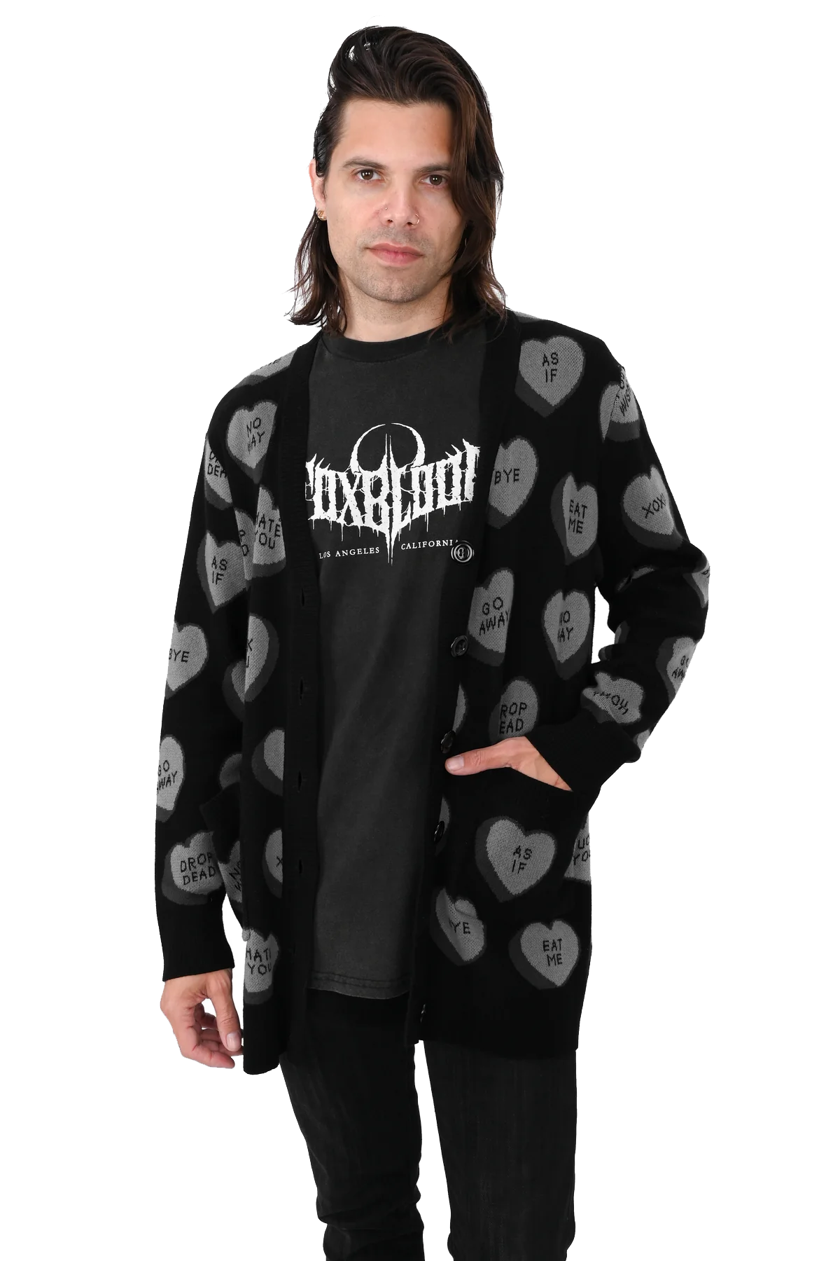 Drop Dead Conversation Hearts Cardigan