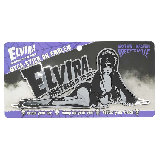 Elvira Laid Down Mega Chrome Stick On Emblem