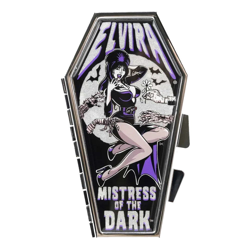 ELVIRA MONSTER HAND GLITTER COFFIN COMPACT