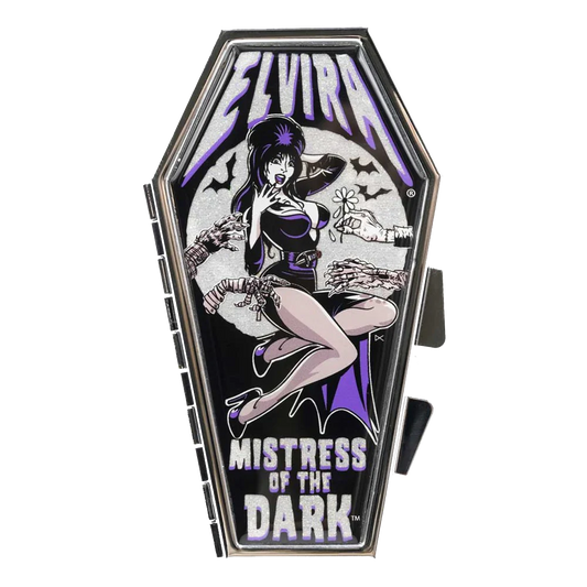 ELVIRA MONSTER HAND GLITTER COFFIN COMPACT