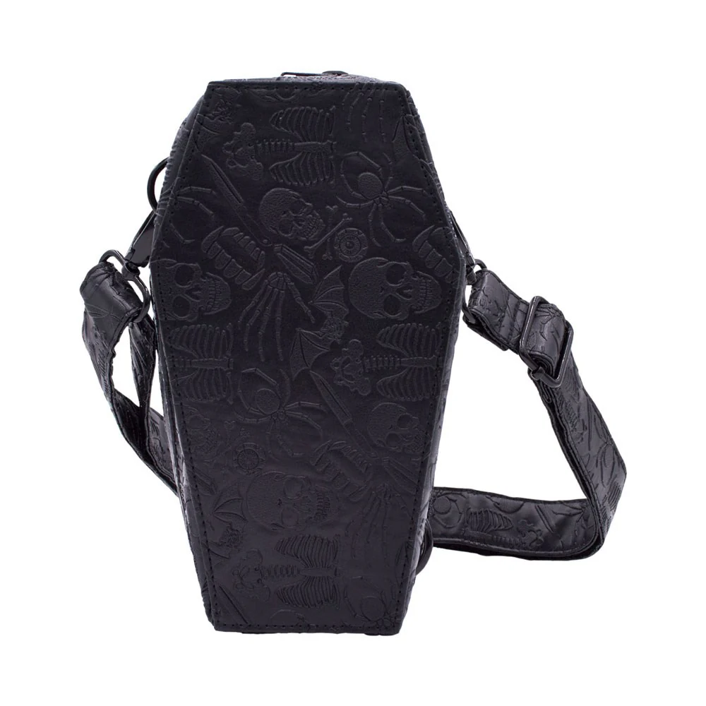 Coffin Embossed Skull Hip Pouch