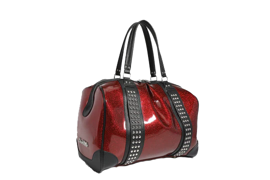 BLACK AND RED RUM SPARKLE EVIE TOTE-LARGE