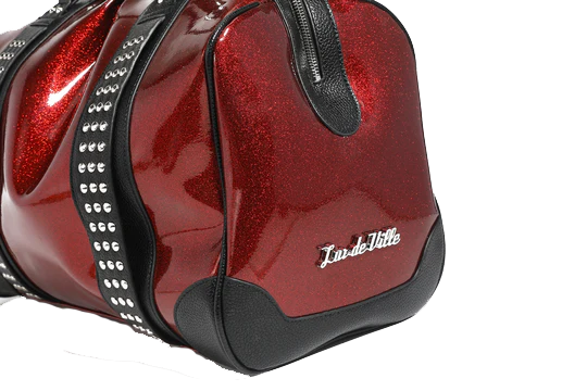 BLACK AND RED RUM SPARKLE EVIE TOTE-LARGE