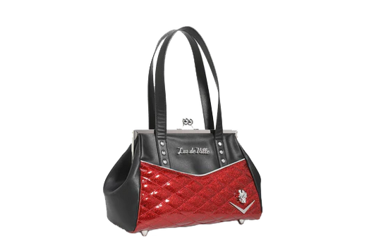 BLACK & RED RUM SPARKLE FEMME FATALE KISS LOCK