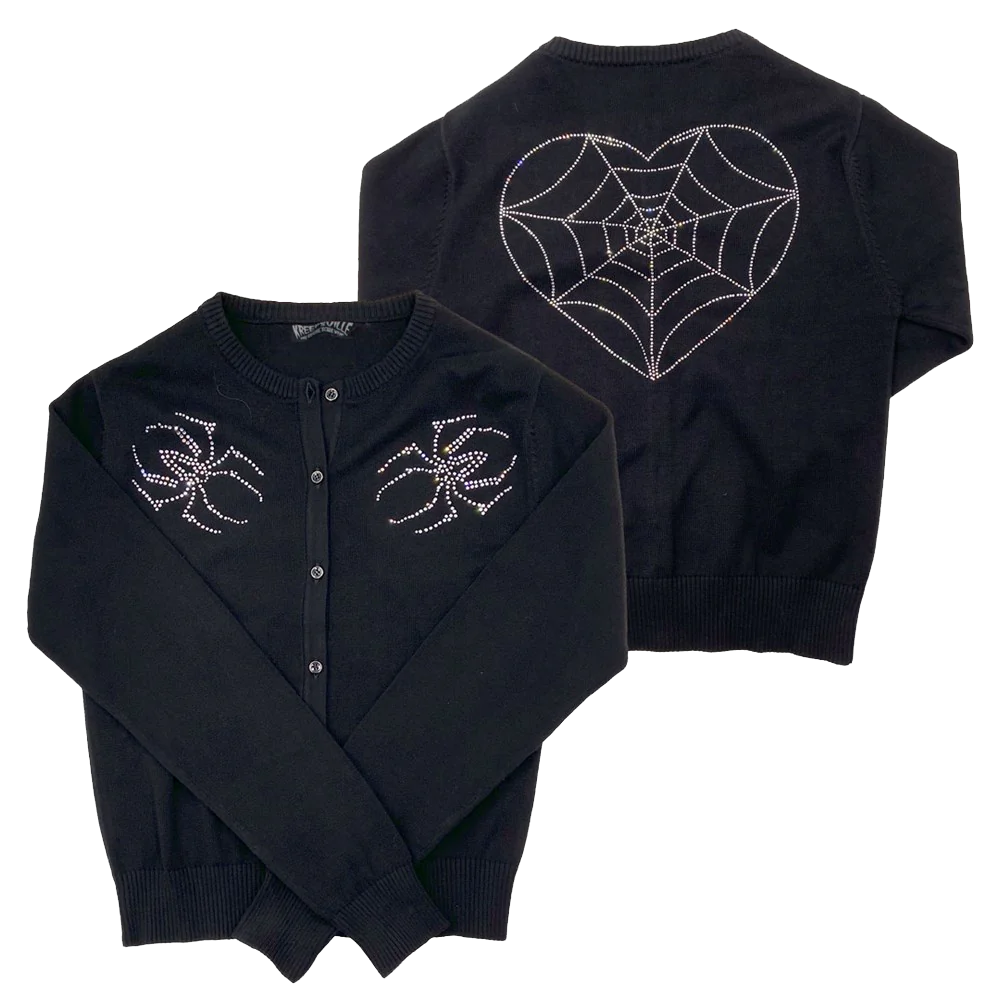 Spiderweb Heart Diamond Cardigan