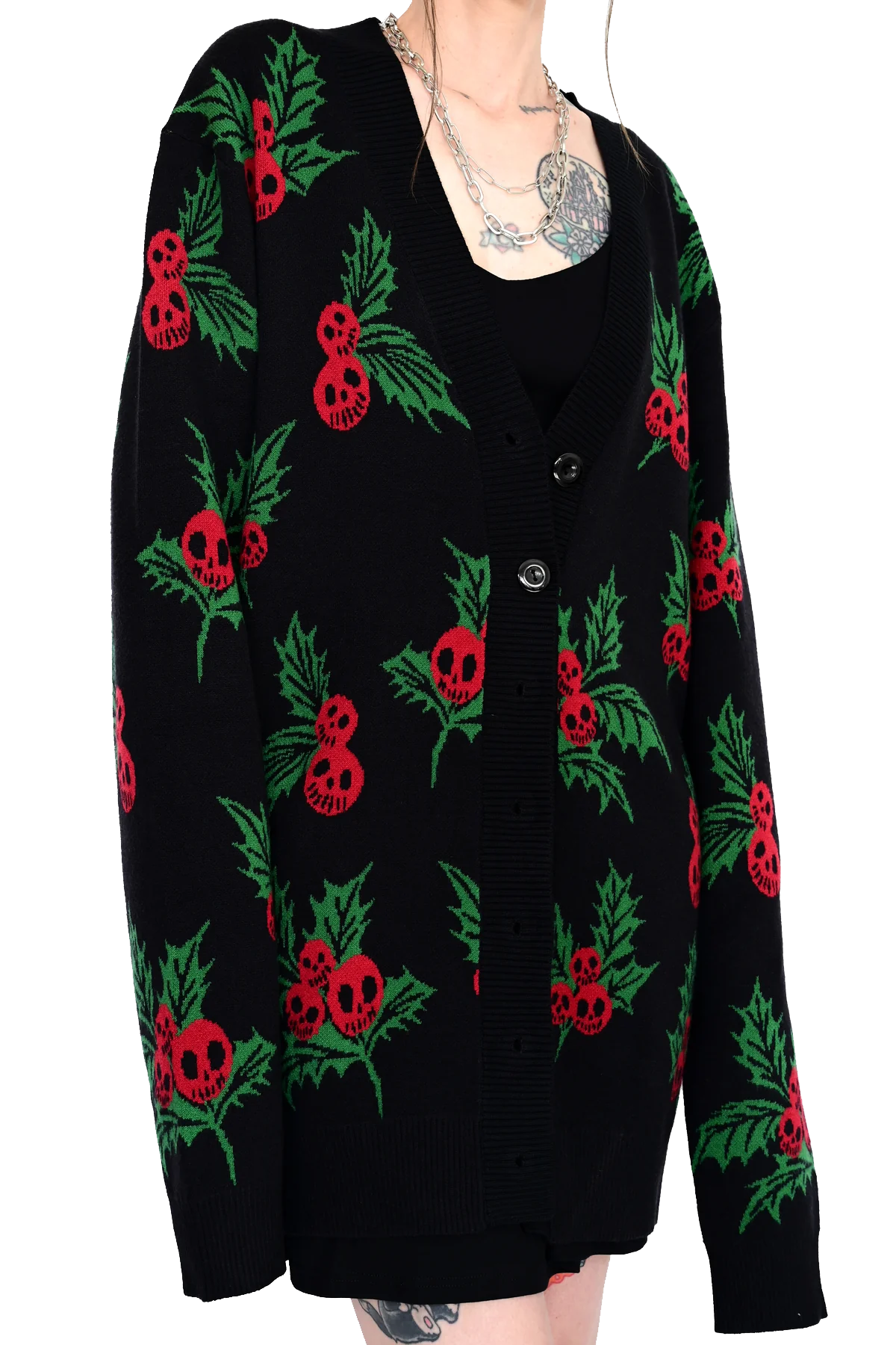 HAUNTED HOLLY CARDIGAN SWEATER
