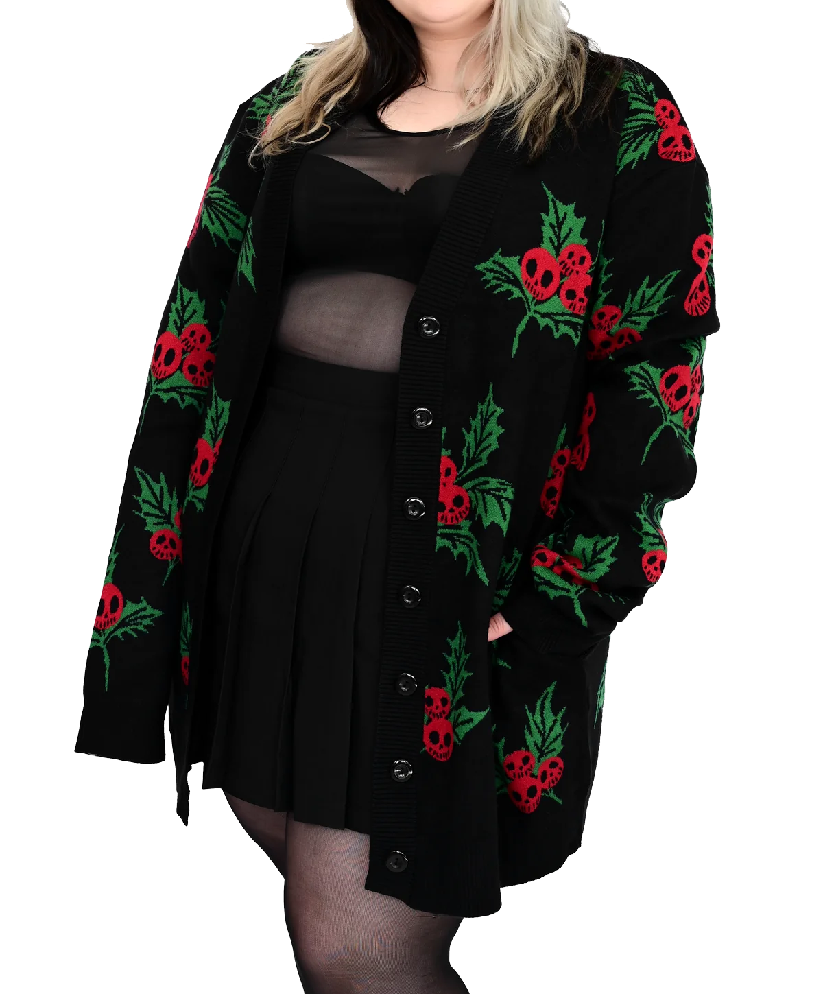 HAUNTED HOLLY CARDIGAN SWEATER
