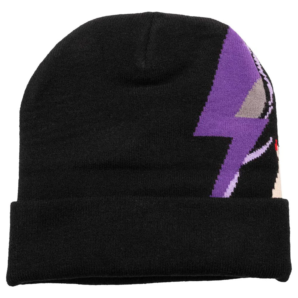 Elvira Purple Bolt Knit Beanie