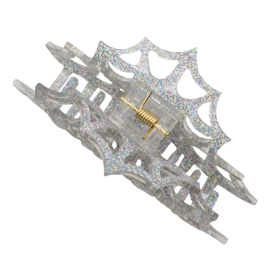 Spiderweb Hair Claw Clip Silver