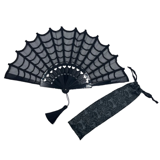 Spiderweb Lace Hand Fan