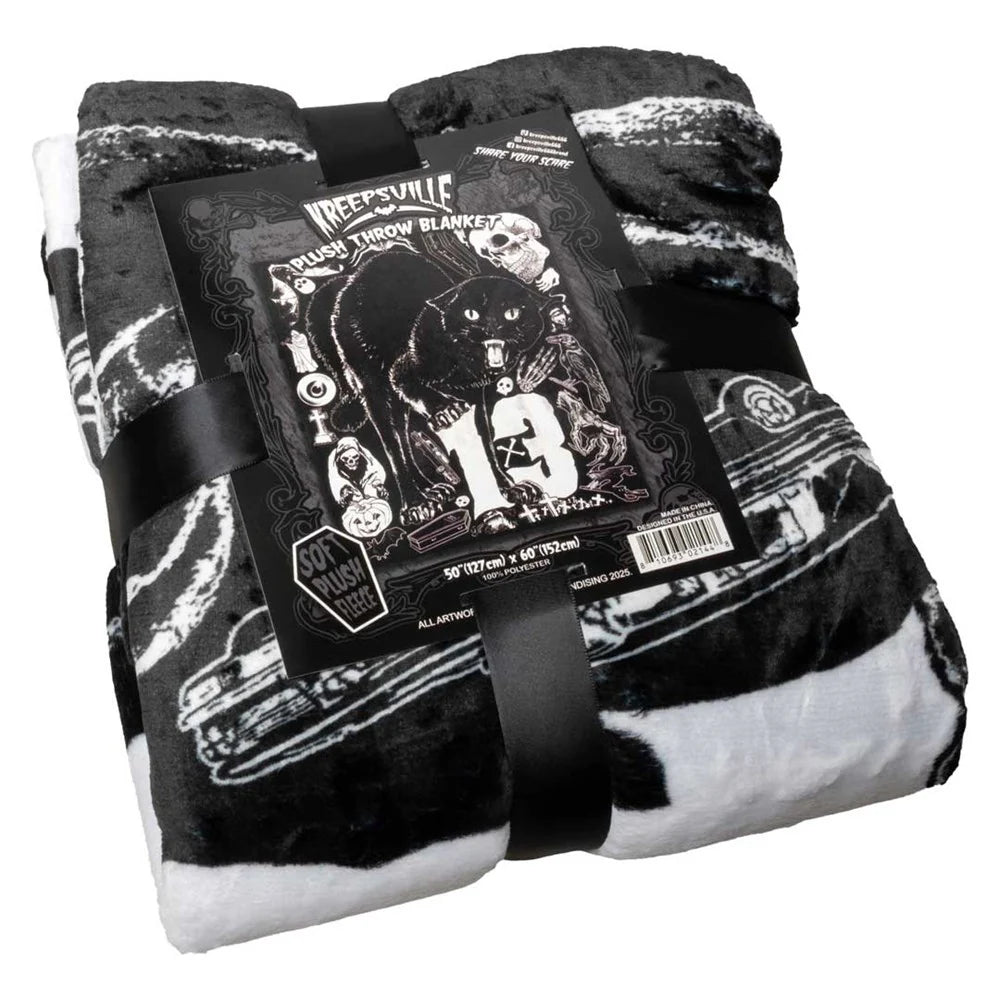Black Cat 13 Throw Blanket