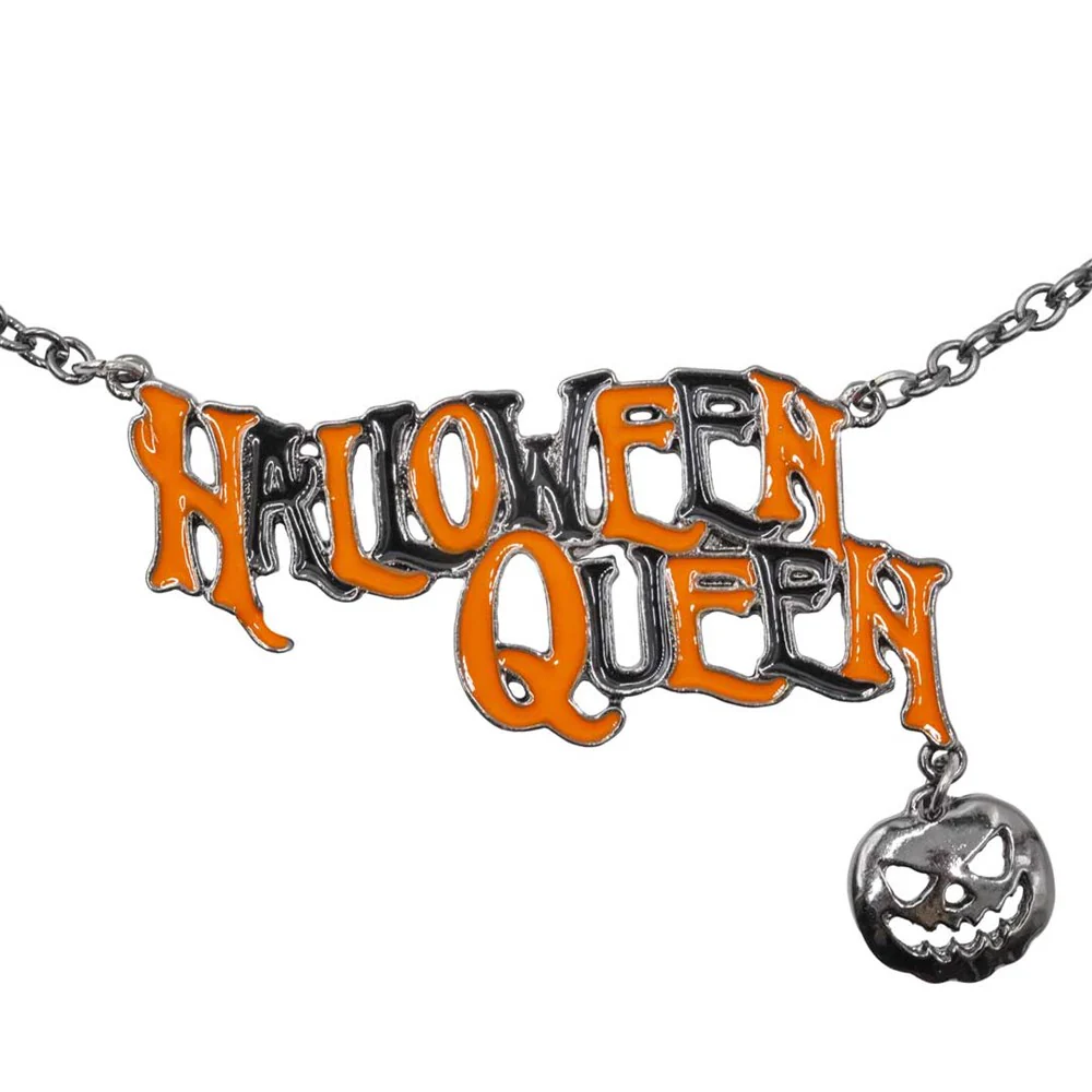 HALLOWEEN QUEEN TEXT NECKLACE