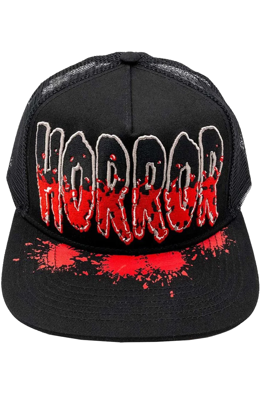 HORROR TEXT LOGO TRUCKER HAT