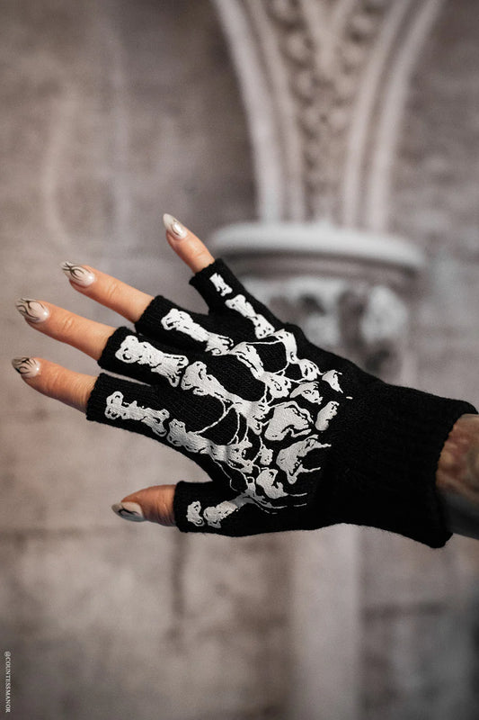 Dead Inside Skeleton Gloves Fingerless