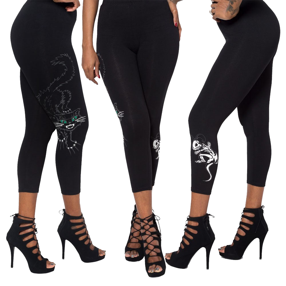 BLACK CAT N MOUSE CAPRI LEGGINGS