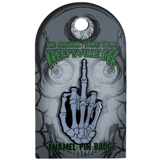 Skeleton Middle Finger Glow Enamel Pin