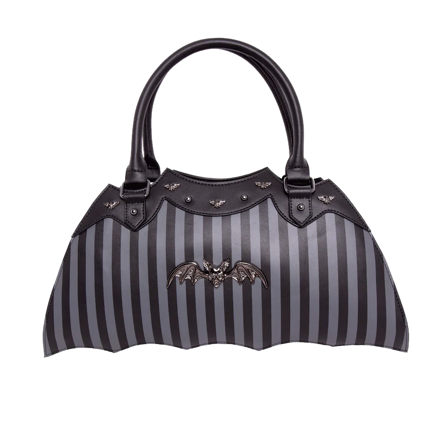 Pinstripe Bat Handbag