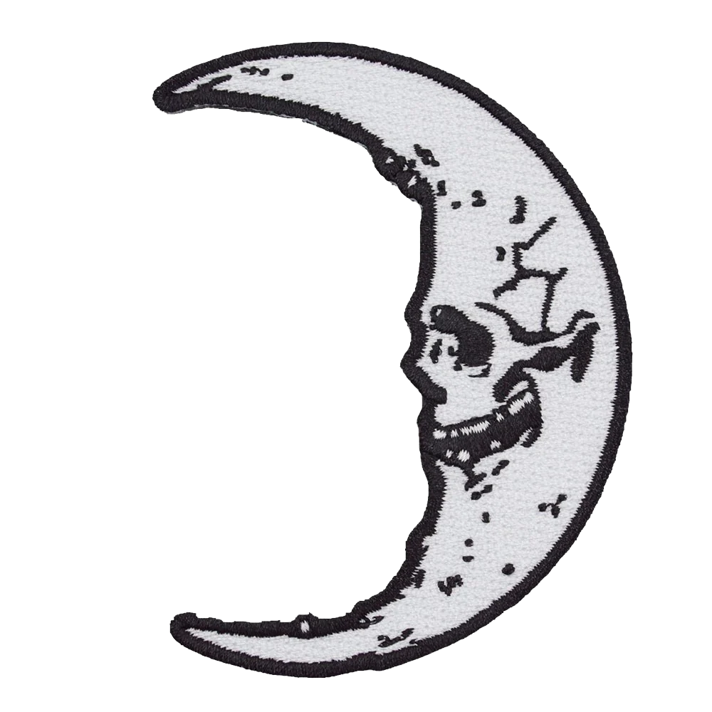 Skull Crescent Moon Patch