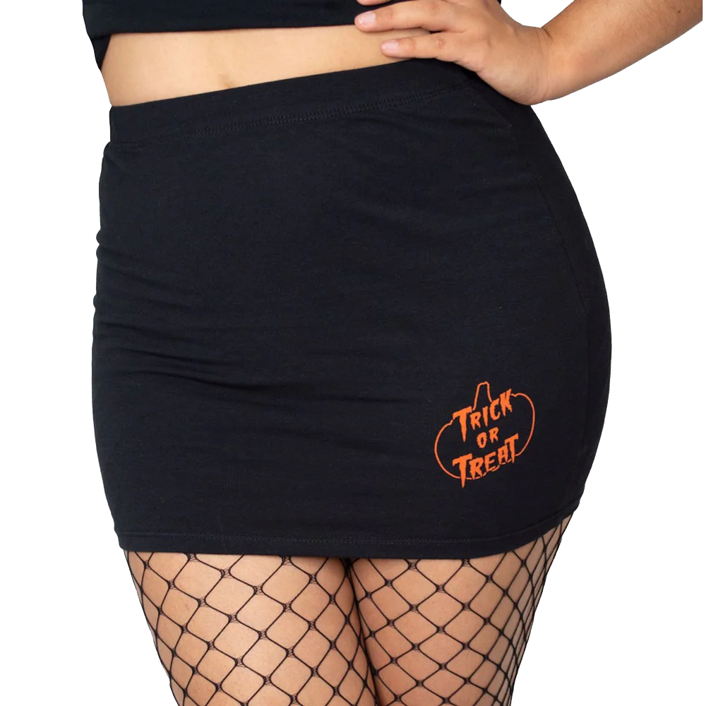 PUMPKIN TRICK OR TREAT MINI SKIRT