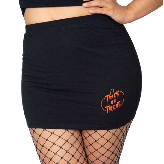 PUMPKIN TRICK OR TREAT MINI SKIRT