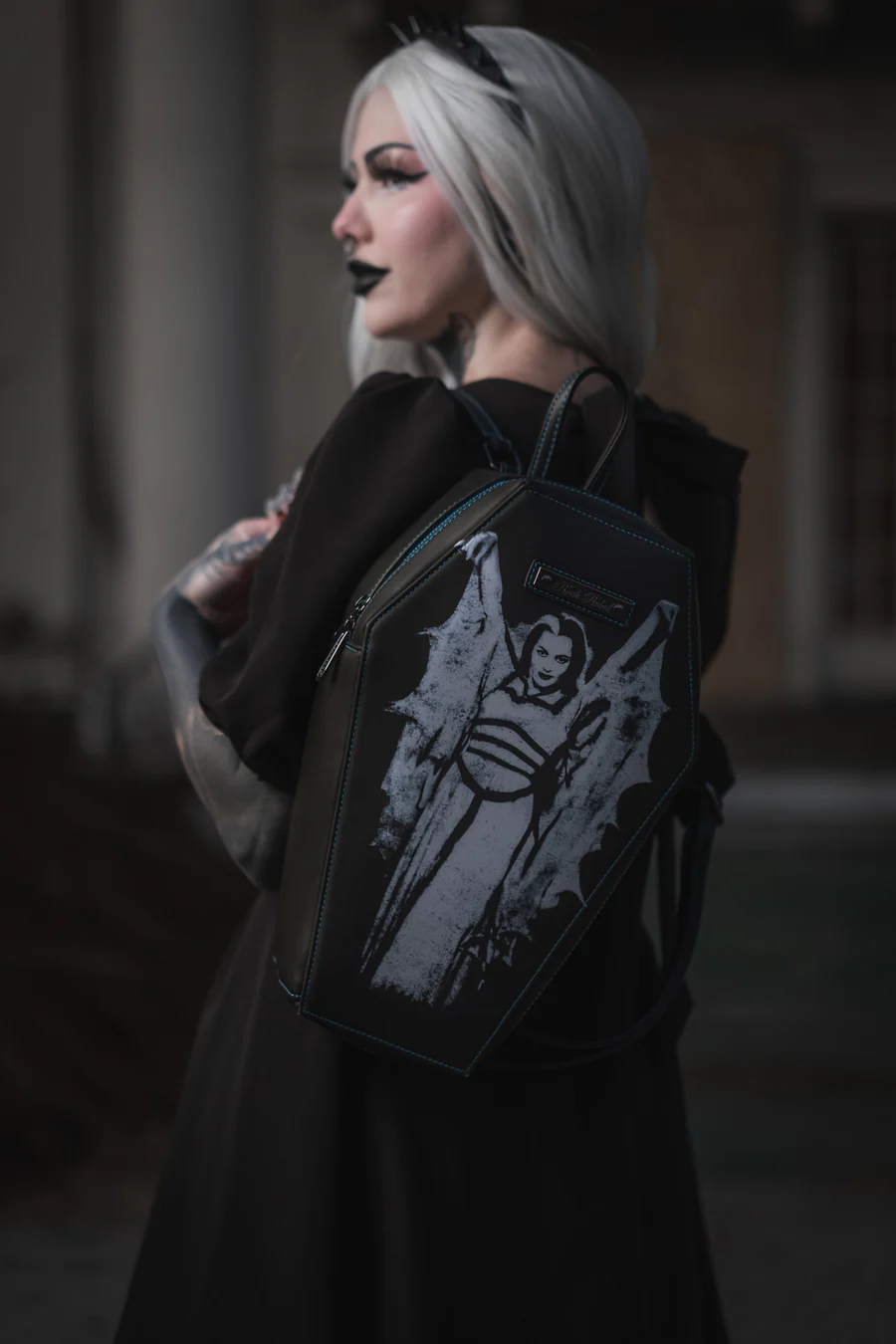 LILY MUNSTER COFFIN BACKPACK