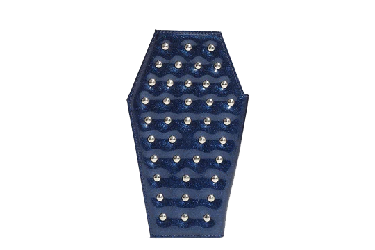 ROYAL BLUE STUDDED COFFIN WALLET