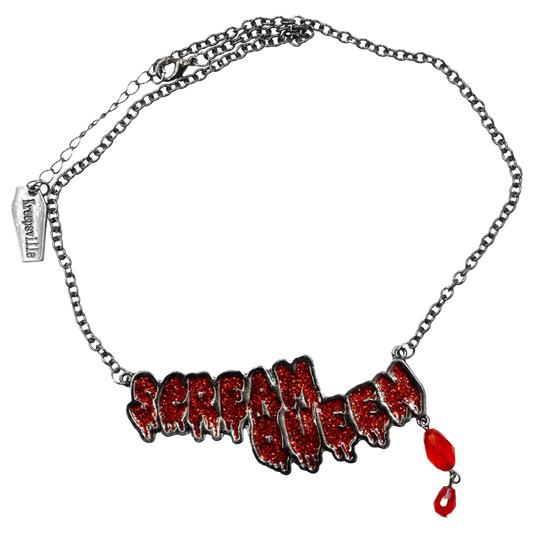 SCREAM QUEEN TEXT NECKLACE