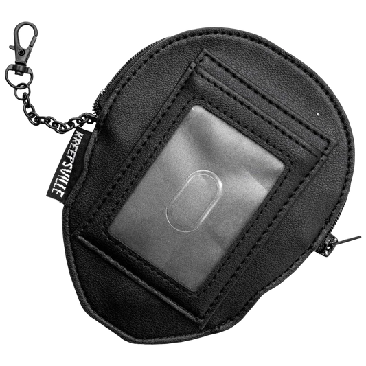 Embossed Skull Zip Wallet ID Case