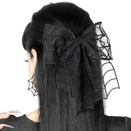 Spiderweb Lace Hair Bow