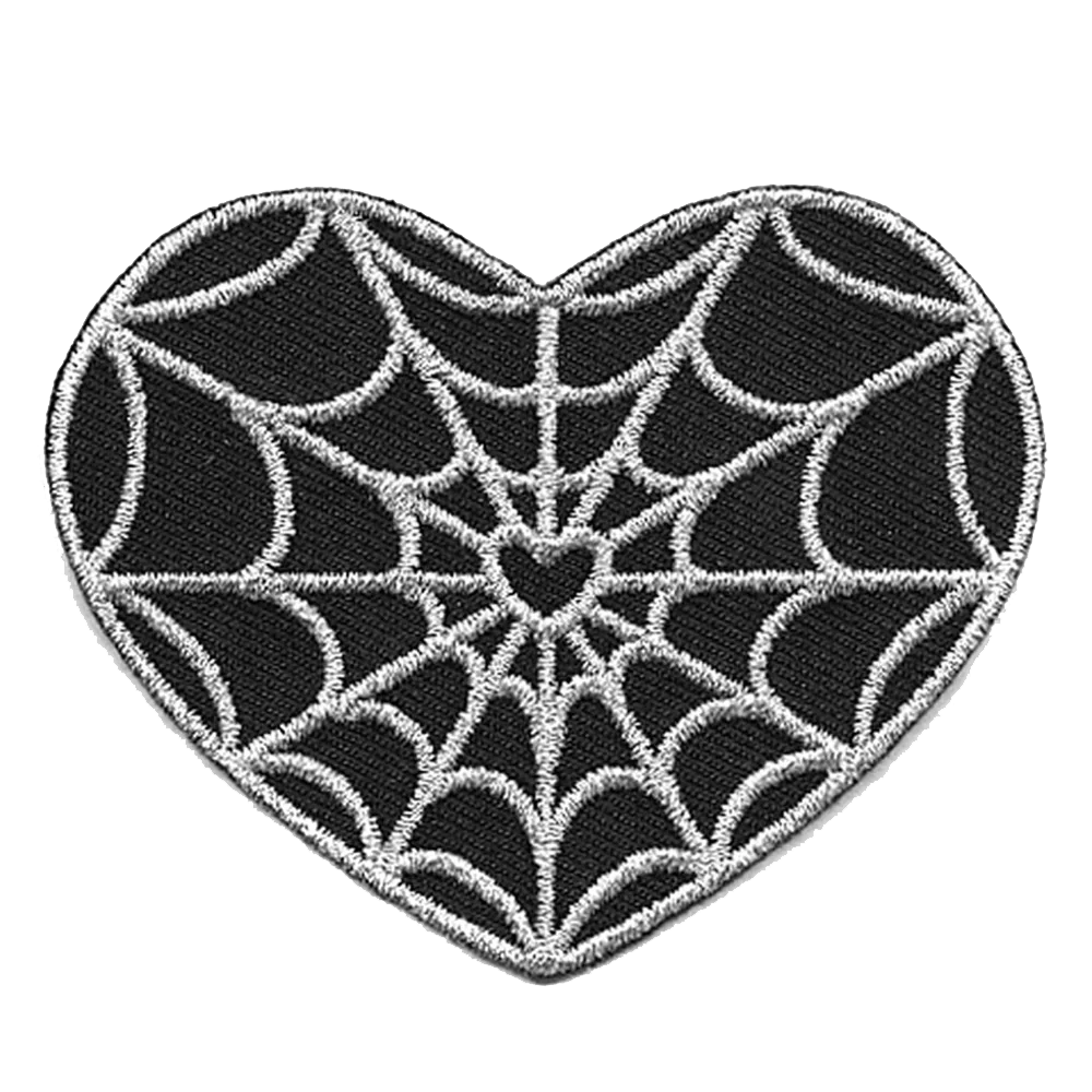 Spiderweb Heart Silver Patch