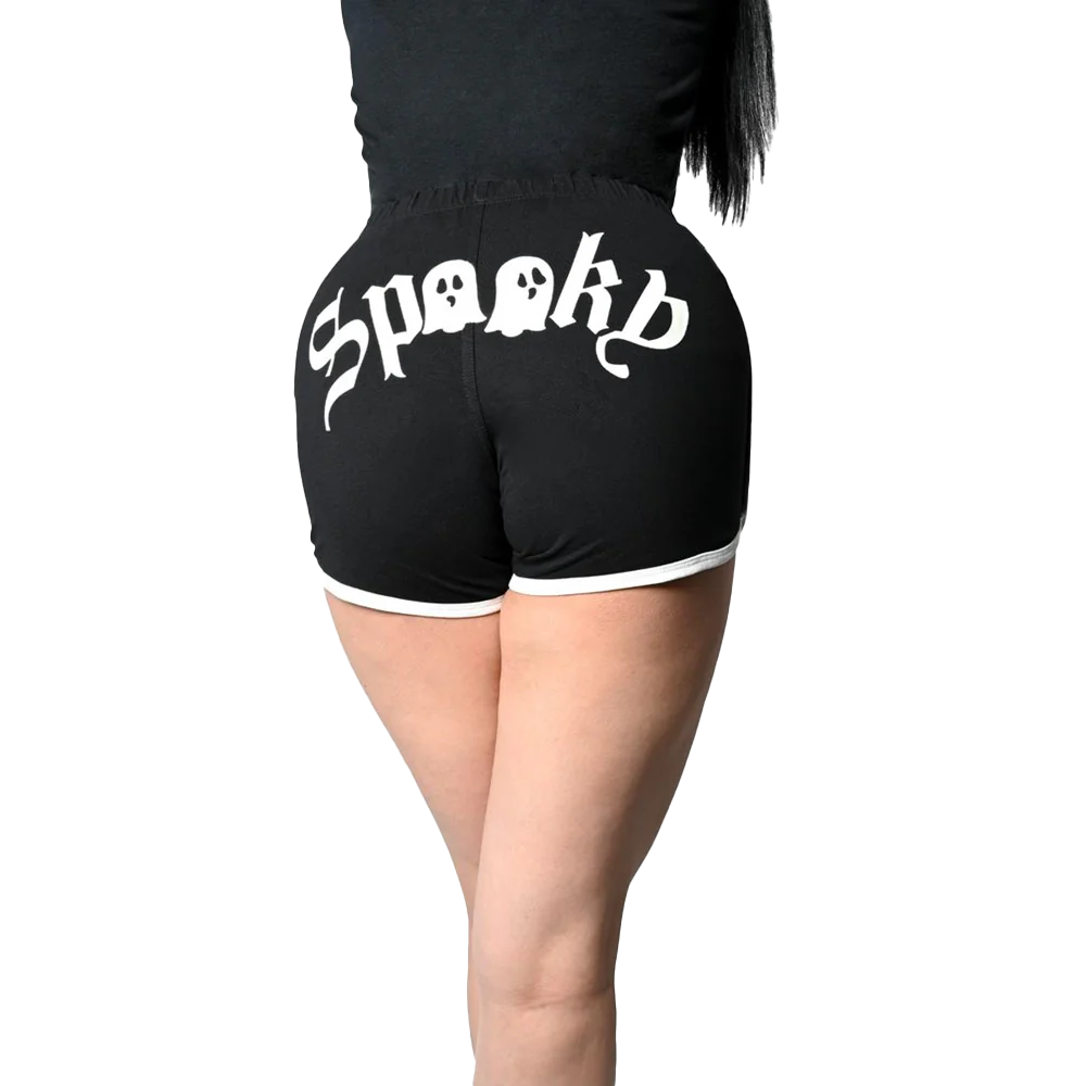 Spooky Ghost Glow Womens Booty Shorts