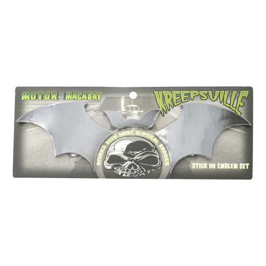 SEGMENTED BAT CHROME STICK ON EMBLEM